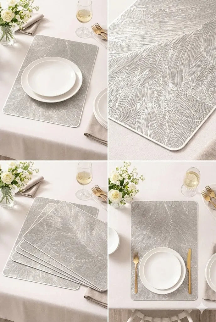 TableWise Plastic Table Mats (18 x 12 Inches) – Pack of 6 | Durable, Stylish & Easy to Clean