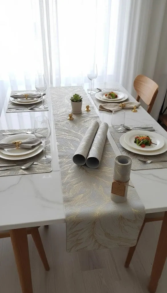 TableWise Extra-Long Plastic Table Mat (59 × 13 Inches) | Elegant, Durable & Easy to Clean